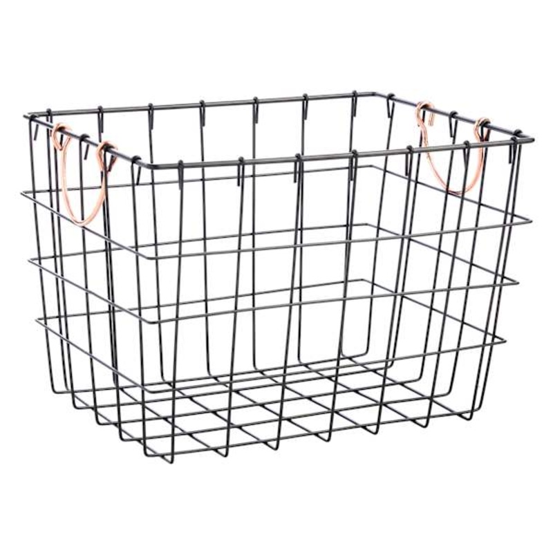 Bronze Metal Wall Basket, Large