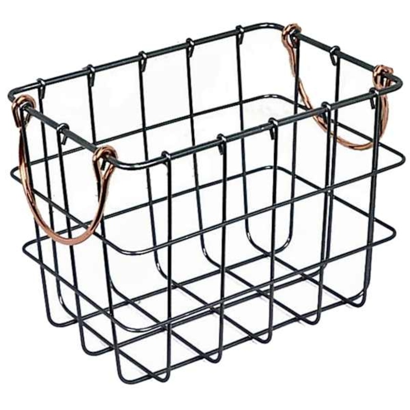 Bronze Metal Wall Basket, Small