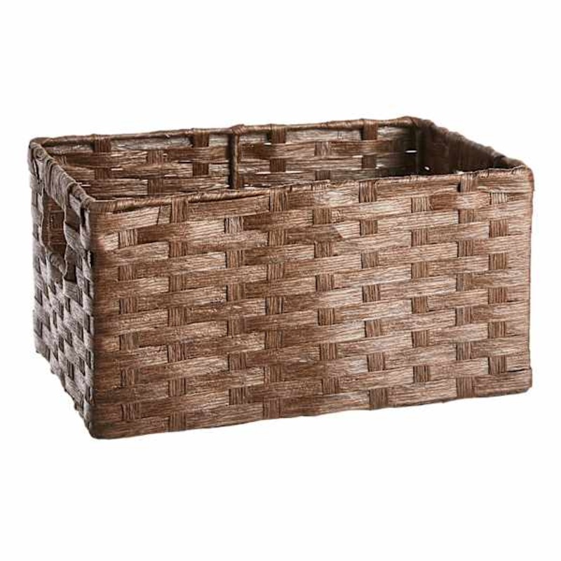 Brown Paper Rope Rectangle Storage Basket, Medium