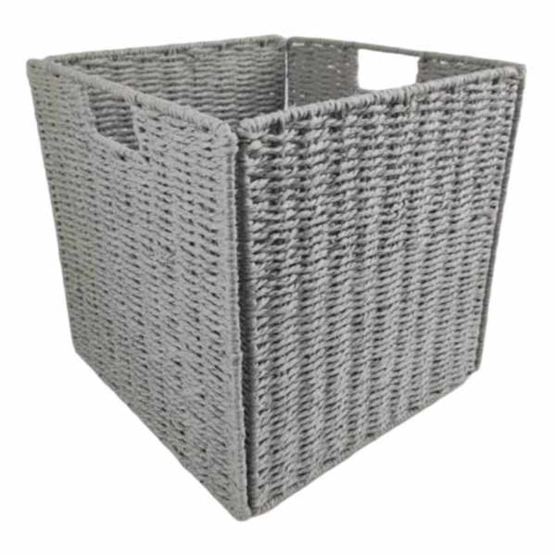 Collapsible Paper Rope Cube-Grey