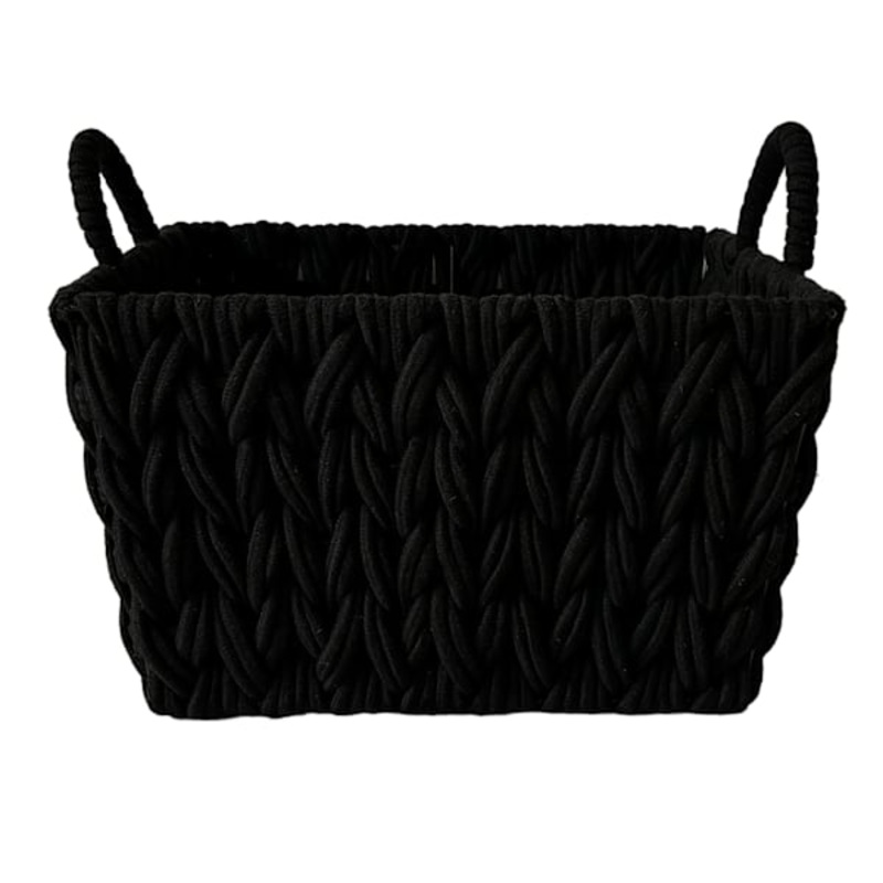 Crosby St. Chunky Rectangle Fabric Storage Basket with Handle, Large