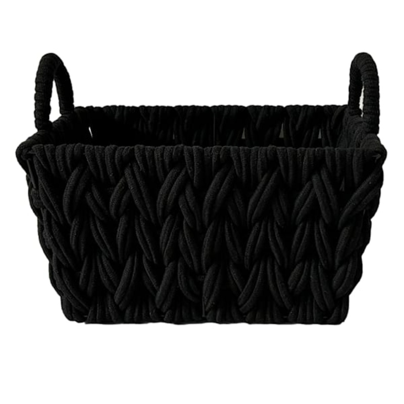 Crosby St. Chunky Rectangle Fabric Storage Basket with Handle, Medium