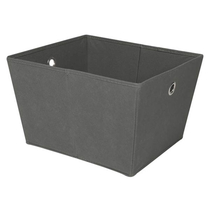 Dark Grey Collapsible Storage Tote, Large