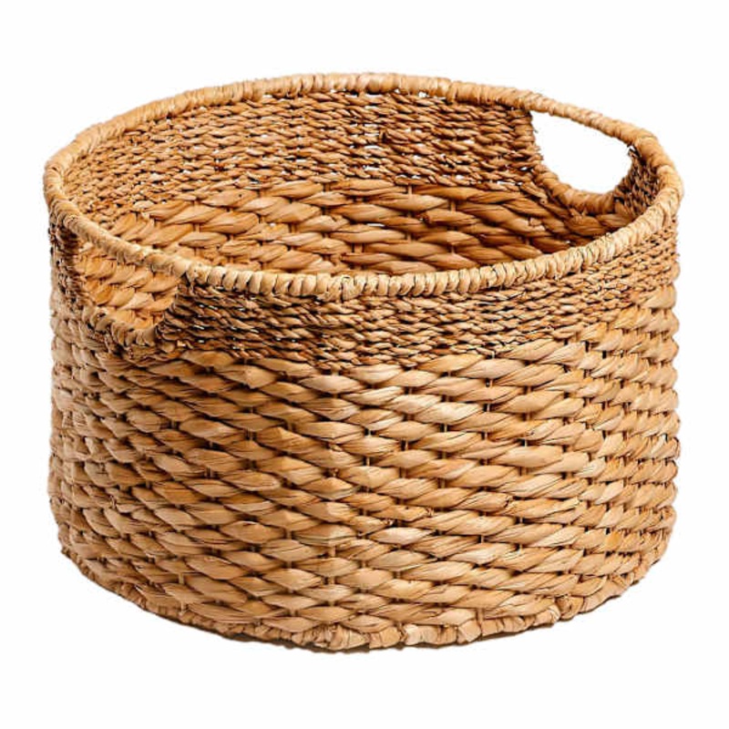 Joan Water Hyacinth Round Under Bed Storage Basket, Medium