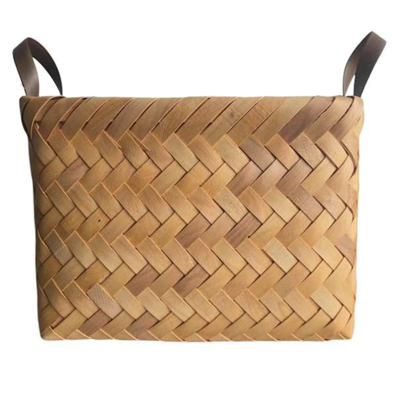 Light Chipwood Rectangle Storage Basket, Small
