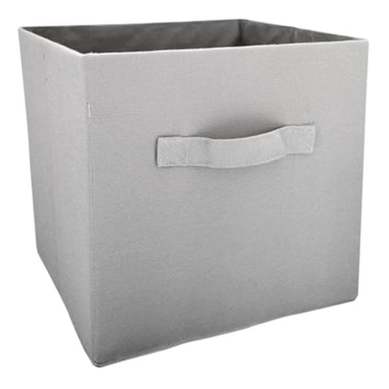 Light Grey Fabric Storage Cube with Handle, 10.5″