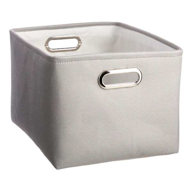 Light Grey Rectangle Fabric Storage Basket, 16.1×11