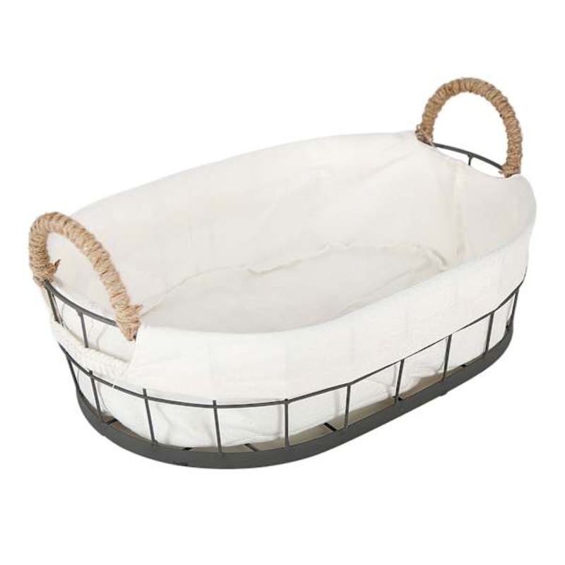 Lined Oval Storage Basket, Medium