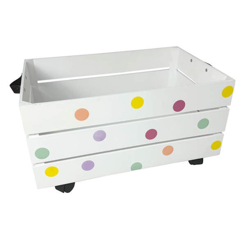 Multicolor Dot Rolling Storage Tote