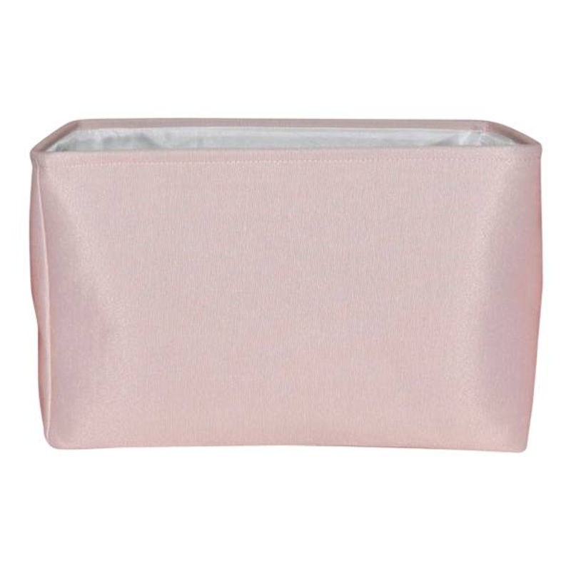 Pearl Blush Pink Rectangle Fabric Storage Basket, Small