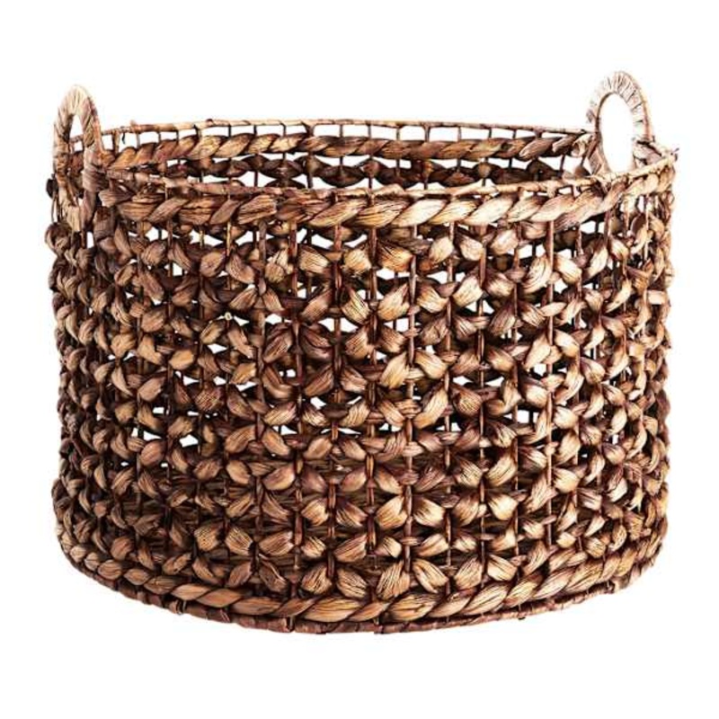 Providence Melia Dark Brown Round Flower Storage Basket, Large