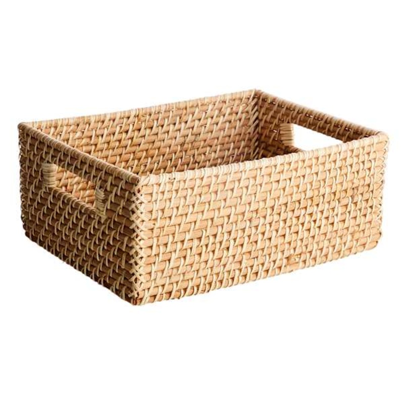 Rectangle Rattan Storage Basket, Medium