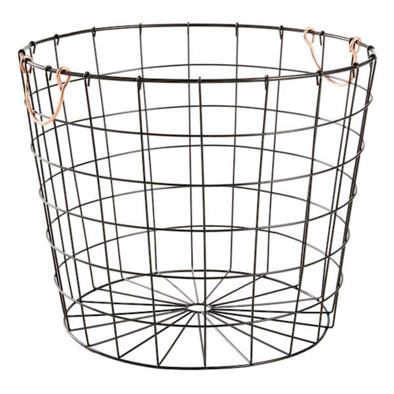 Round Wire Storage Basket, Bronze
