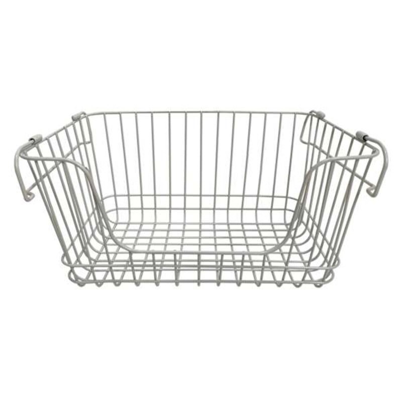 Stanley Black Metal Wire Stack Storage Basket, Small