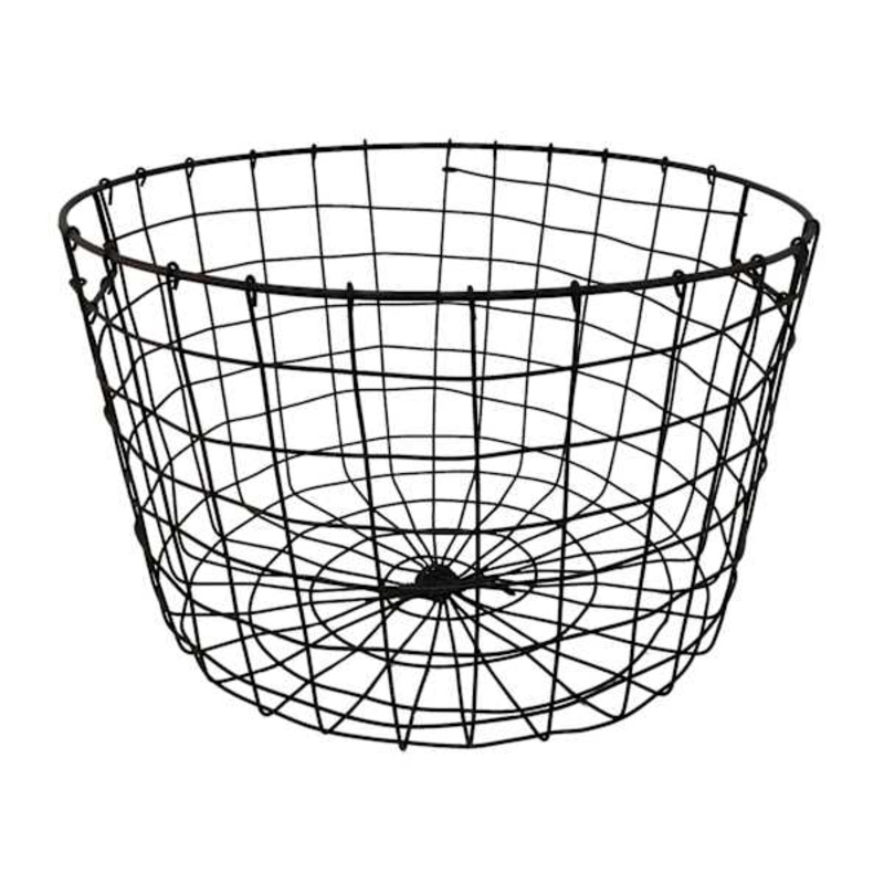 Tapered Dark Grey Metal Basket, Medium