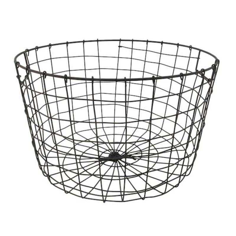 Tapered Dark Grey Metal Basket, Small