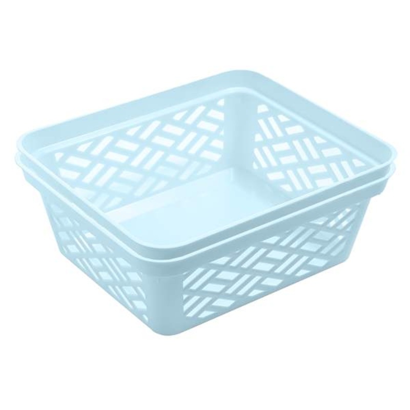 2-Pack Blue Brickor Stacking Basket, Small