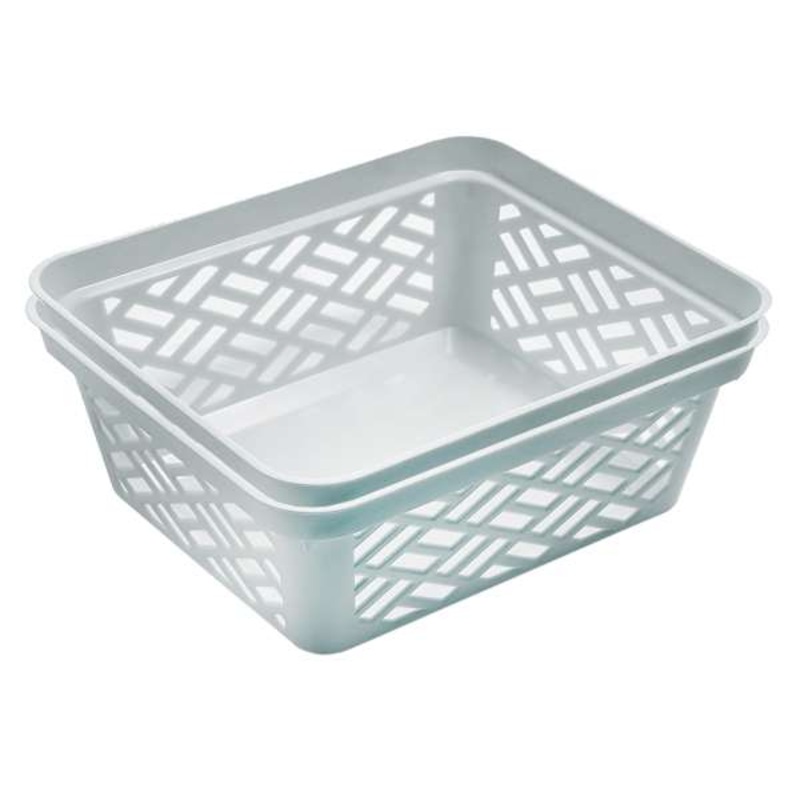 2-Pack Grey Brickor Stacking Basket, Small