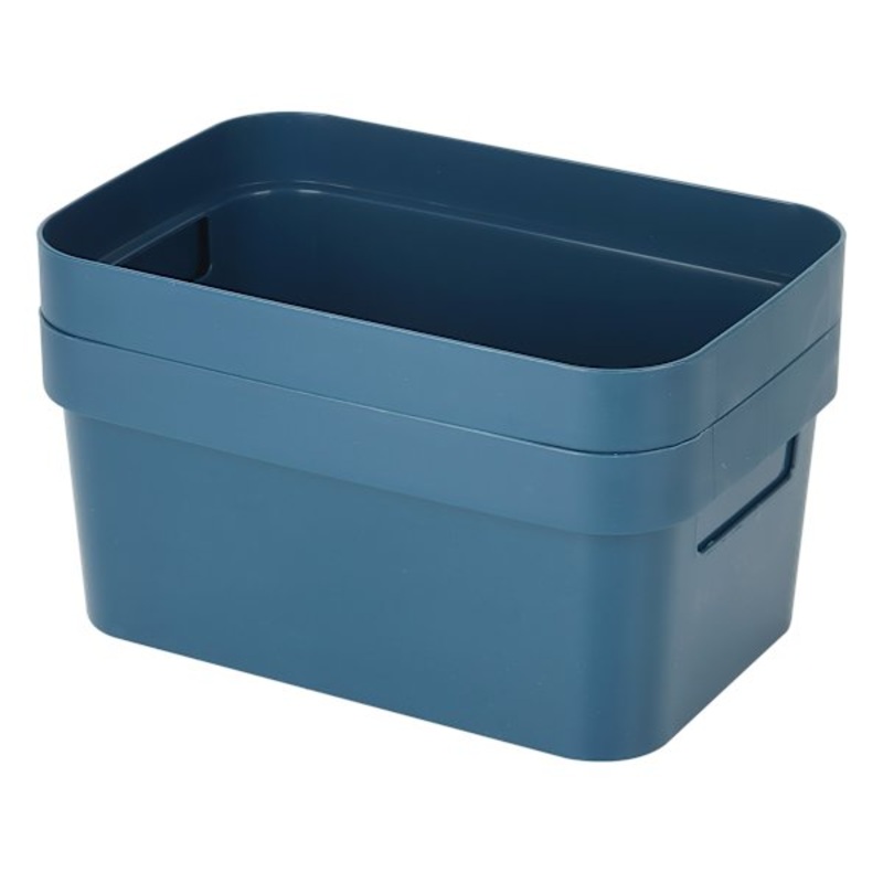 2-Pack Navy Blue Storage Bin, 3.5l