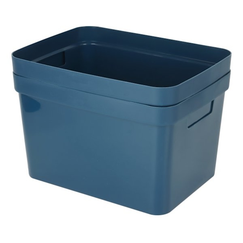 2-Pack Navy Blue Storage Bin, Large