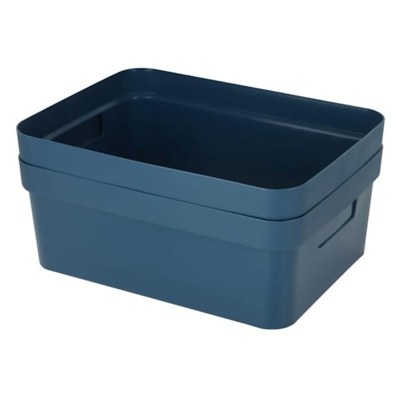 2-Pack Navy Blue Storage Bin, Medium
