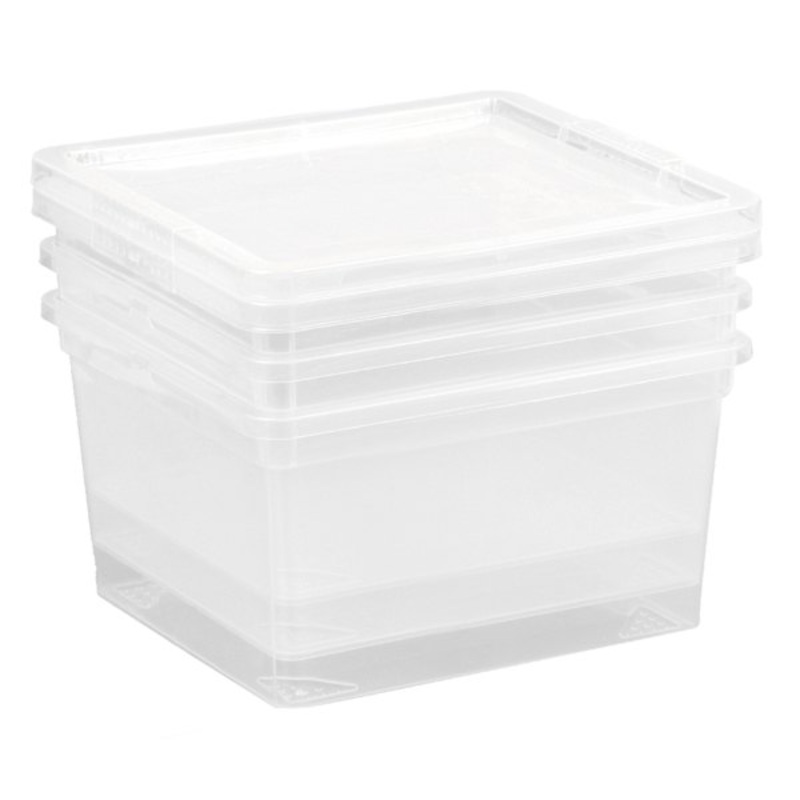 3-Pack Clear Storage Container, 2l
