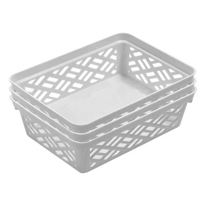 3 Pack Grey Brickor Storage Trays, Small