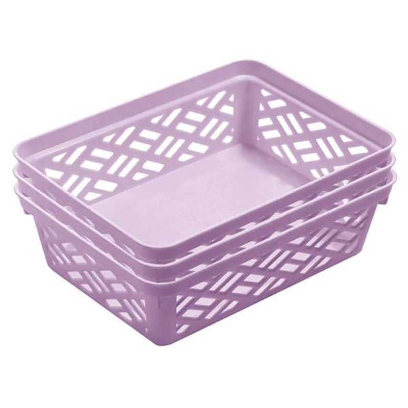 3-Pack Purple Brickor Storage Trays, Small