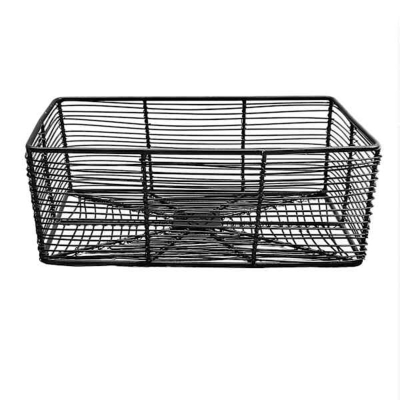 Tracey Boyd Charcoal Grey Rectangle Metal Storage Basket, Medium