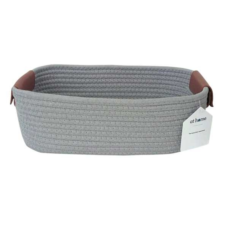 Trist Grey Rectangle Storage Bin, Small