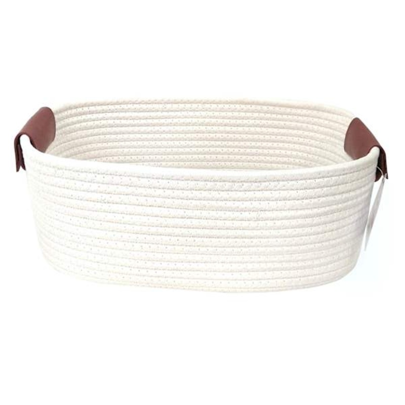 Trist White Rectangle Storage Bin, Medium