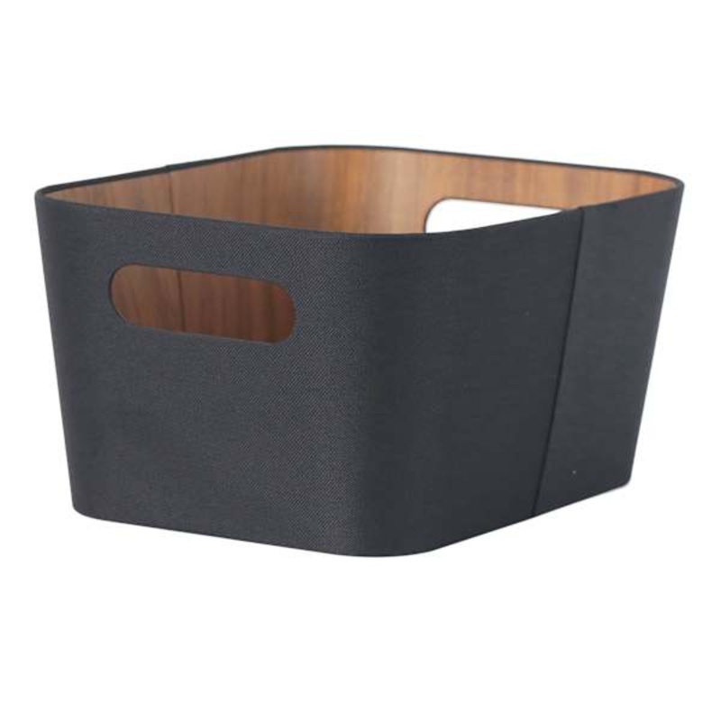 Black & Sage Wooden Storage Basket, 7.5l