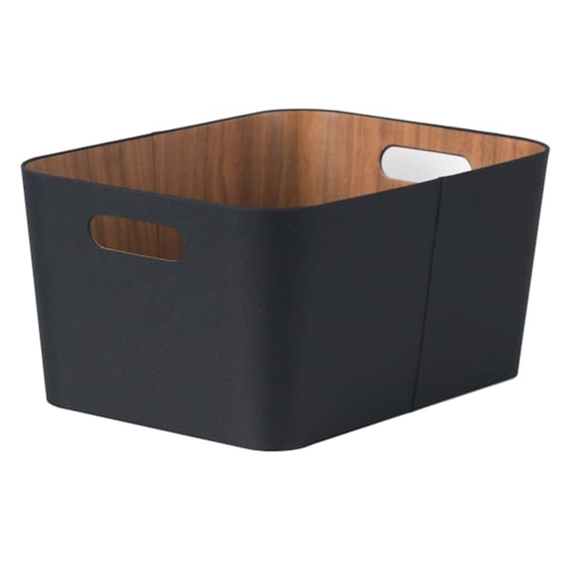 Black Storage Bin Sage & Wood Print Wall Dcor, 17l