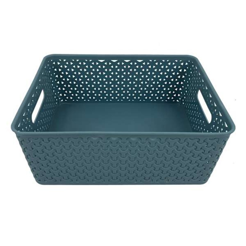 Blue Y-Weave Storage Basket, Medium