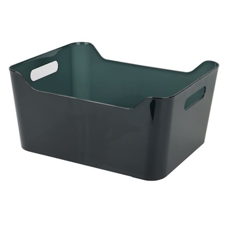 Clear & Black Storage Bin, Large