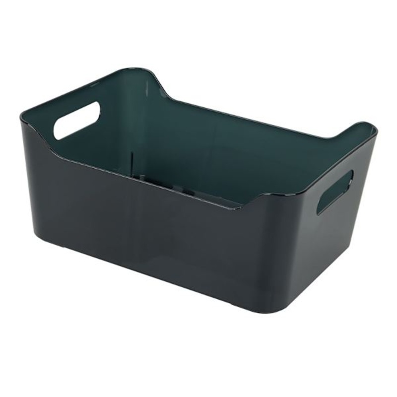 Clear & Black Storage Bin, Medium