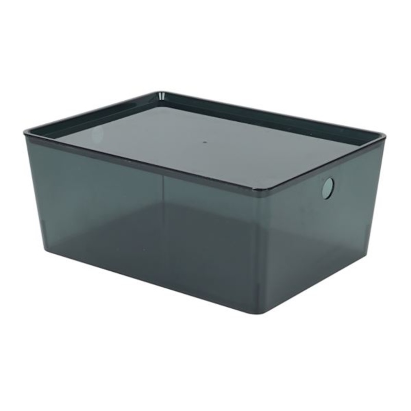 Clear & Black Storage Container, 12L