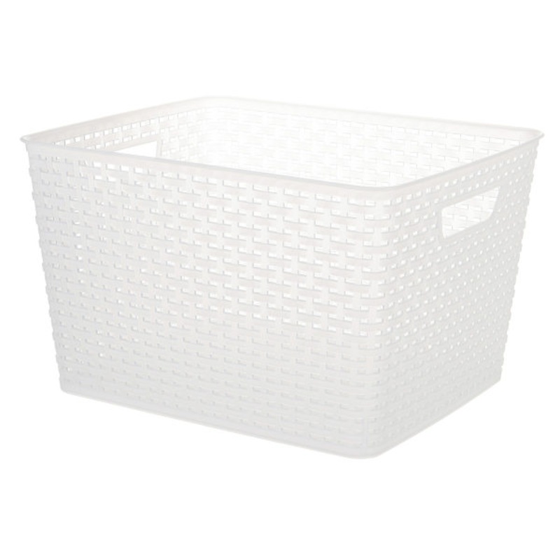 Clear Crossover Weave Storage Basket, Large