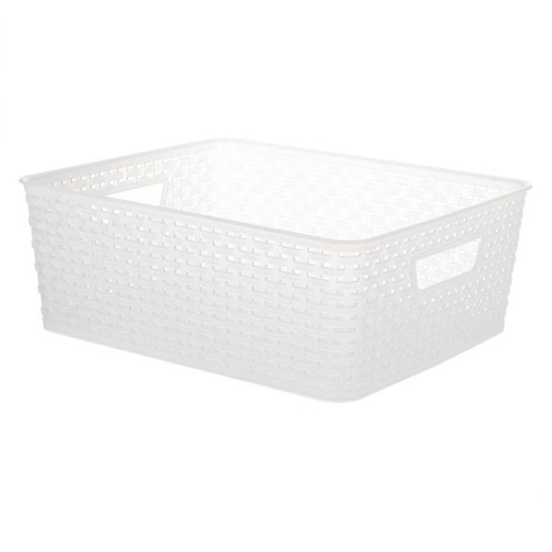 Clear Crossover Weave Storage Basket, Medium