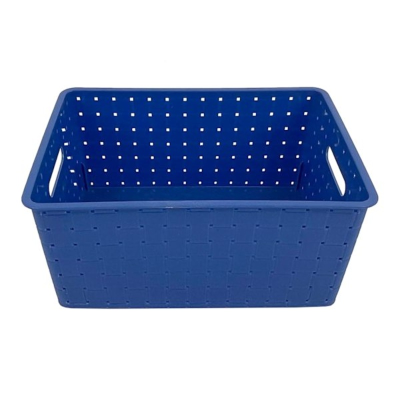 Kids Blue Strap Weave Storage Basket, 10×7