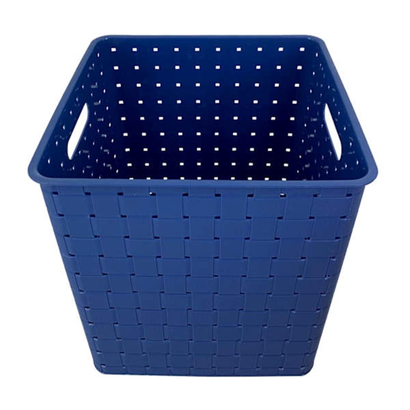 Kids Blue Strap Weave Storage Basket, 12″