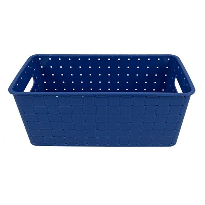 Kids Blue Strap Weave Storage Basket, 12×6