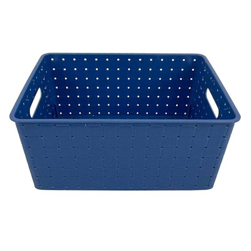 Kids Blue Strap Weave Storage Basket, 12×9