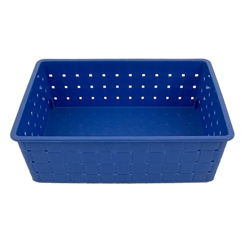 Kids Blue Strap Weave Storage Storage Basket, 7.8×5.6