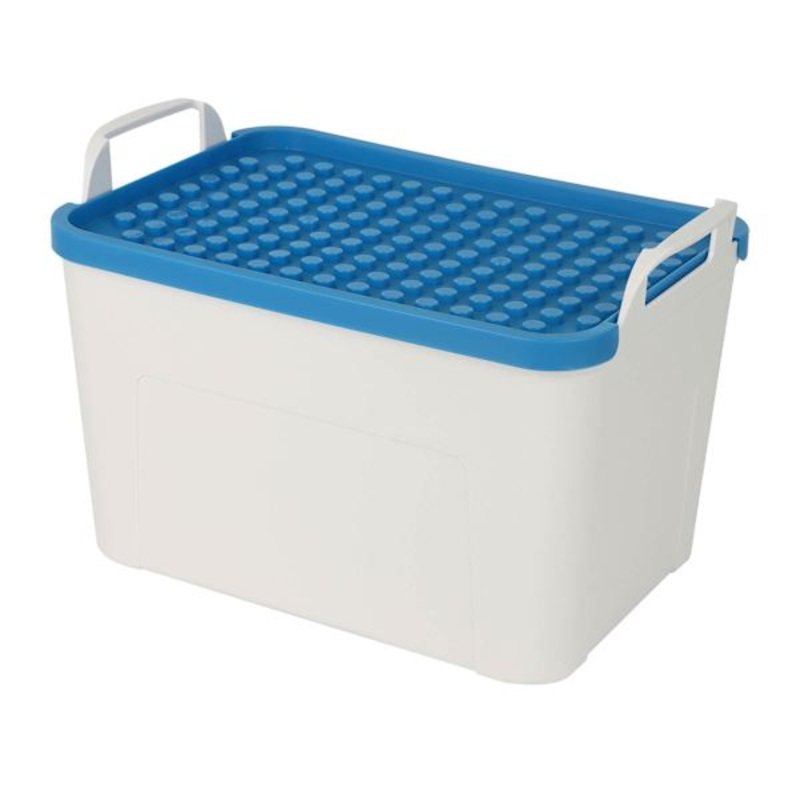 Kids Blue Top Classic Brick Storage Box, Small
