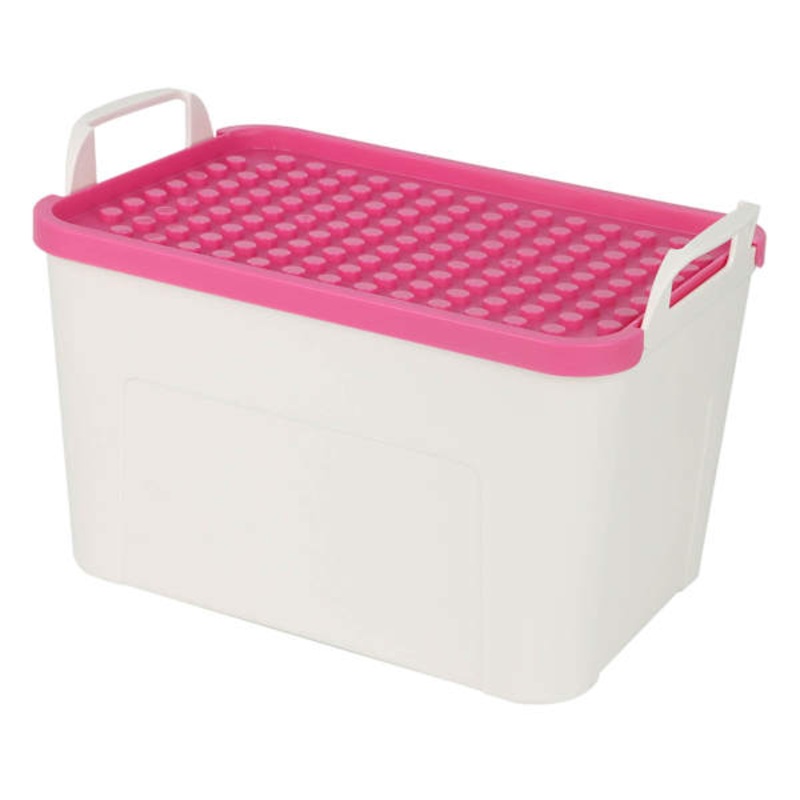 Kids Pink Top Classic Brick Storage Box, Small