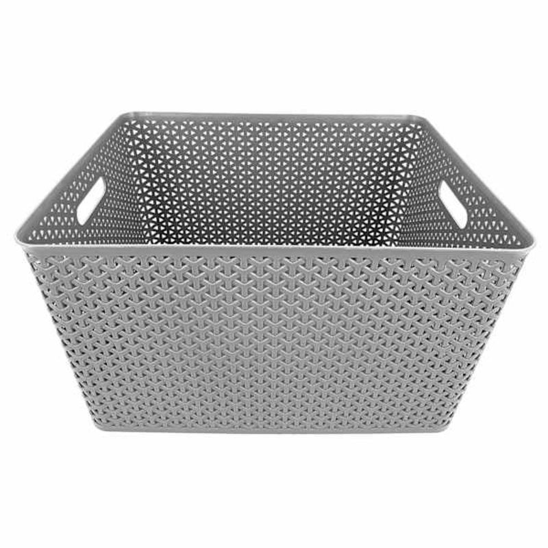 Light Grey Y-Weave Storage Basket, Extra Large