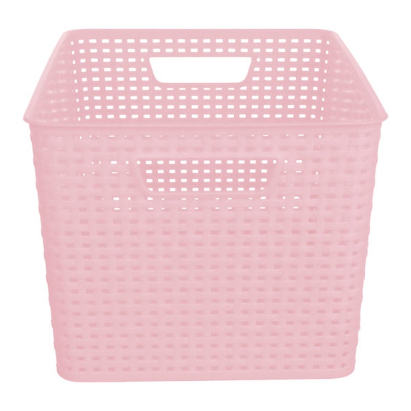 Light Pink Crossover Weave Storage Basket, Extra Large