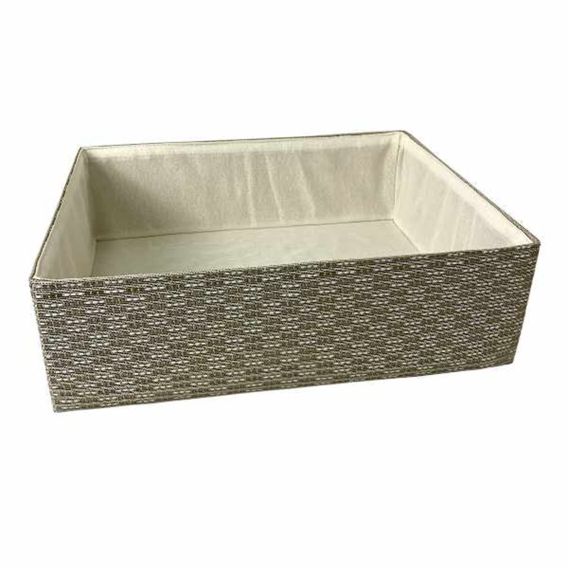 Metallic Grey Storage Basket, Large