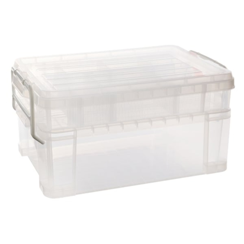 2-Tier Plastic Organizer with Handles